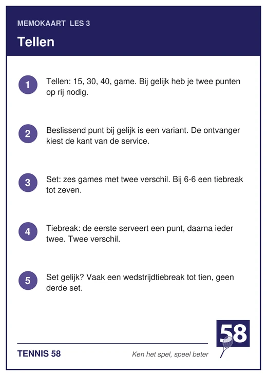 Memokaart van les 3