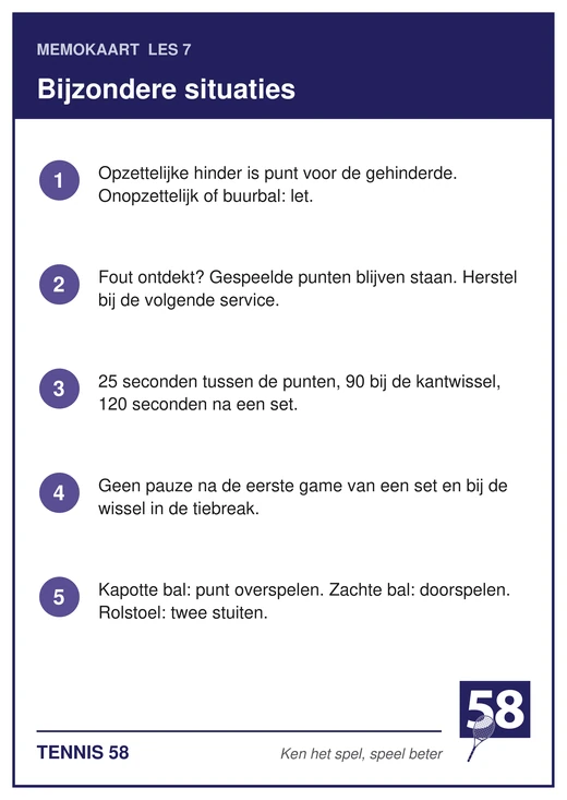 Memokaart van les 7
